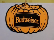 VTG. Budweiser Halloween Sign Pumpkin 1990