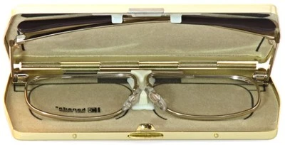 Kanada 46 gold/silber Faltbrille Lesebrille in flachem Etui 1 Cm +1,00 bis +4,50