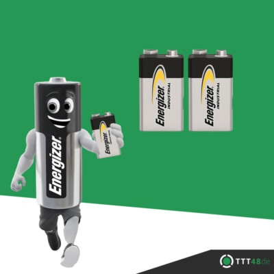 2 x Energizer Industrial 9V Block Alkaline E-Block 6LR21 Batterie - Racuhmelder
