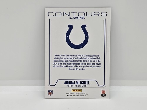 2024 Panini Phoenix - Contours Adonai Mitchell #CON-AML (RC) Colts - Picture 3 of 3