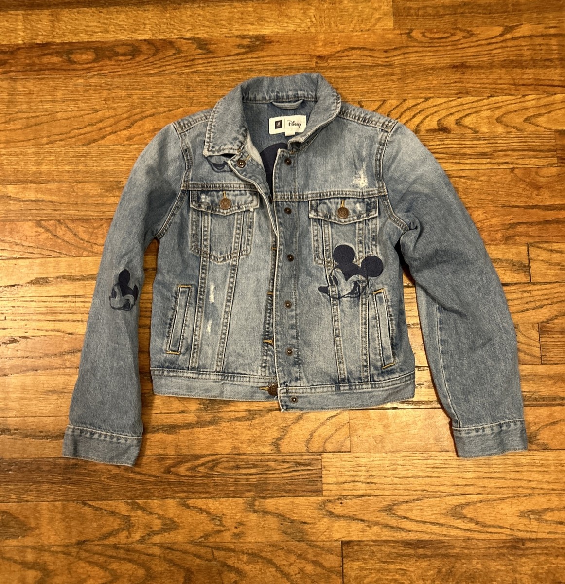 希少【新品未使用】GAP×Disney/オーバーサイズデニムジャケット/ミッキー Gap Kids Boys Girls Size XL Disney Embroidered Mickey Mouse Denim