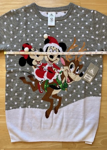 Small 36" chest Disney Mickey and Minnie Mouse Christmas Jumper Sweater Xmas - Picture 6 of 8