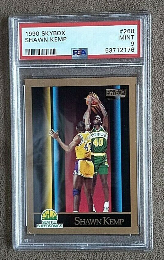 1990 SkyBox Shawn Kemp Rookie Card #268 ~ PSA Graded 9 Mint