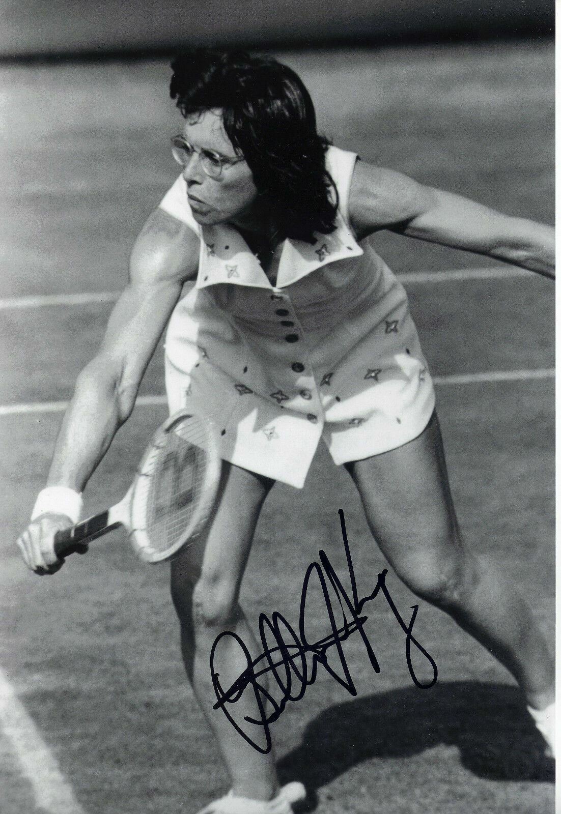 Billie Jean King Signed Autograph In Person 12x8 Photo Action Shot | eBay