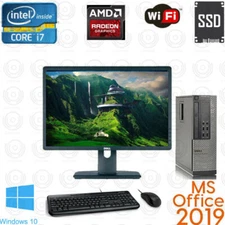 Fast DELL Desktop Computer PC DVD Core i7 3.4 GHZ SSD OFFICE 2021 ATI Radeon 1GB