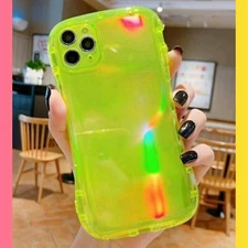 Super cool rubber holographic yellow cell phone case for IPNONE 12 PRO MAX NEW