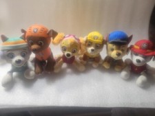 Mixed Used LOT of 6 Nickelodeon Paw Patrol Plush Dolls Stuffed Toys