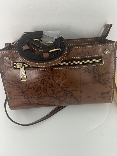 Neu mit Etikett Patricia Nash Leder Turati Kartendruck Reißverschluss oben Crossbody & Kettenriemen 149 $ - Bild 7 von 11