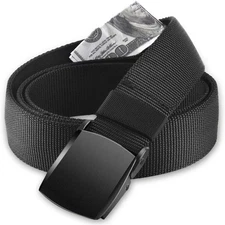 AGPTEK Travel Money Belt, Hidden Pouch, Anti-Theft Security Waist Black 