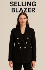 Black Size S Women  s Blazer With Gold Buttons