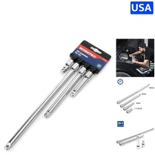 4-Piece 3/8" Drive Extension Bars - Versatile, Heat-Treated Steel for Deep