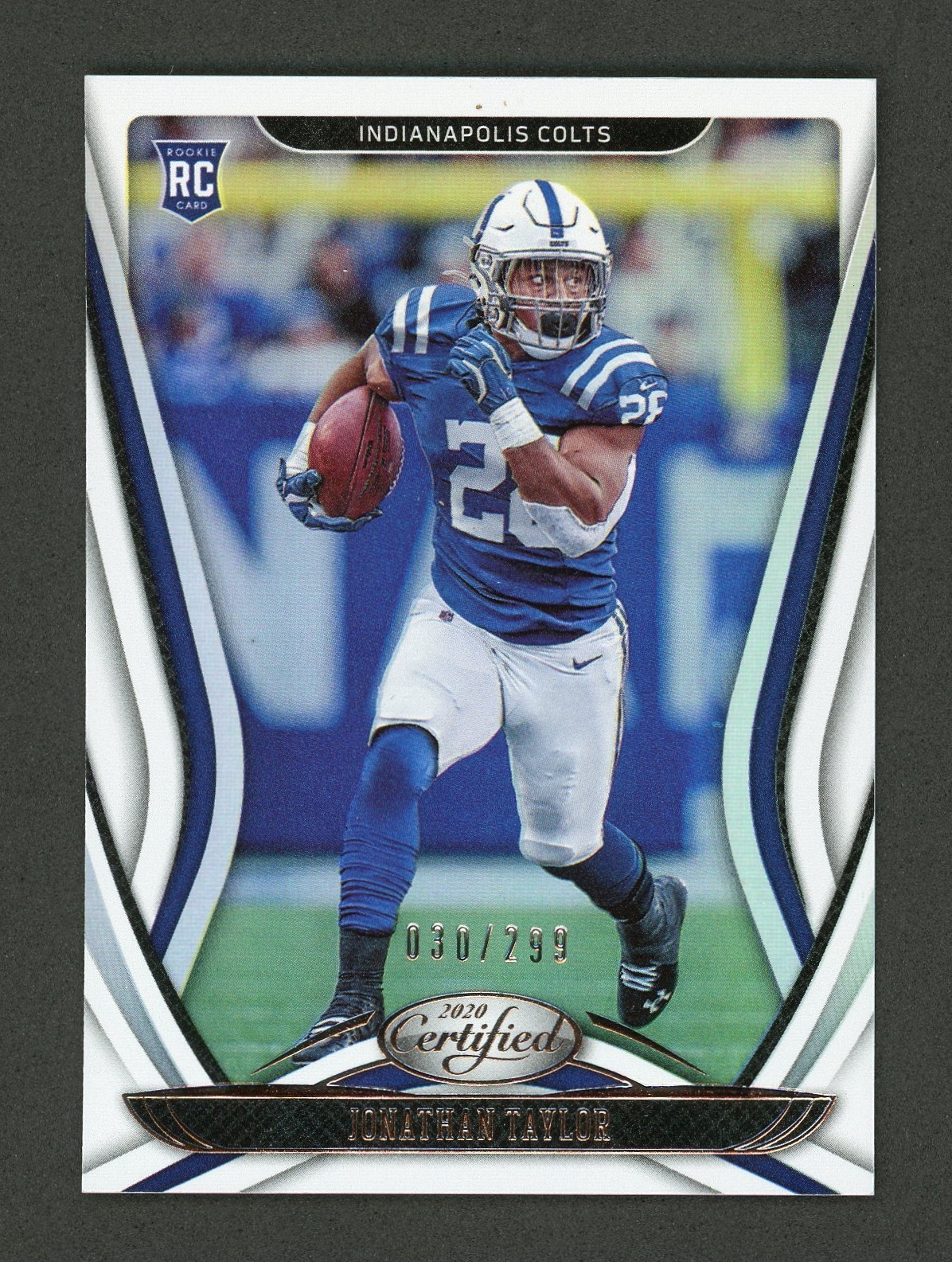 2020 Certified Jonathan Taylor White Mirror Rookie Card #118 - Colts - SP/299