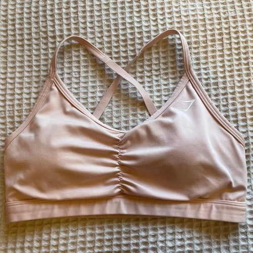 Gymshark Light Pink Spaghetti Strap Cross Back Racerback Sports Bra Medium