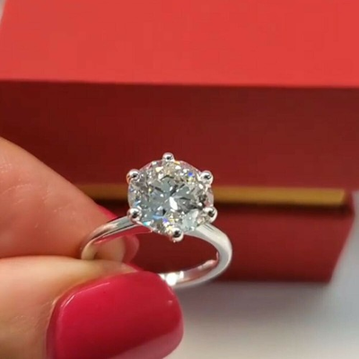 #ad 3.00 Ct Lab Grown Diamond Engagement Ring 14K White Gold Solitaire Size 7 $263.90