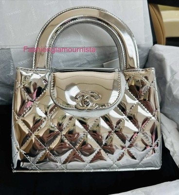 Auth BNIB Chanel 26P Nano Kelly Silver Small Shopping Bag. | eBay