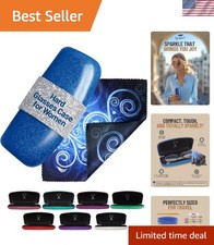Sparkling Blue Eyeglass Case: Durable, Stylish Protection with Velvet Interior