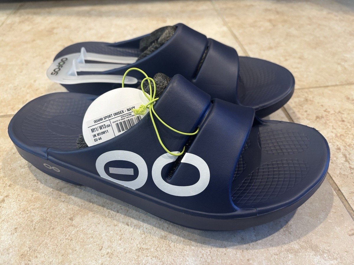 OOFOS OOahh Slide Sport Sandal Navy Sz M11/W13 Recovery  display picture 2