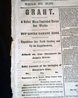 BATTLE OF THE CRATER & Confederate Northern Invasion 1864 Civil War NY Newspaper