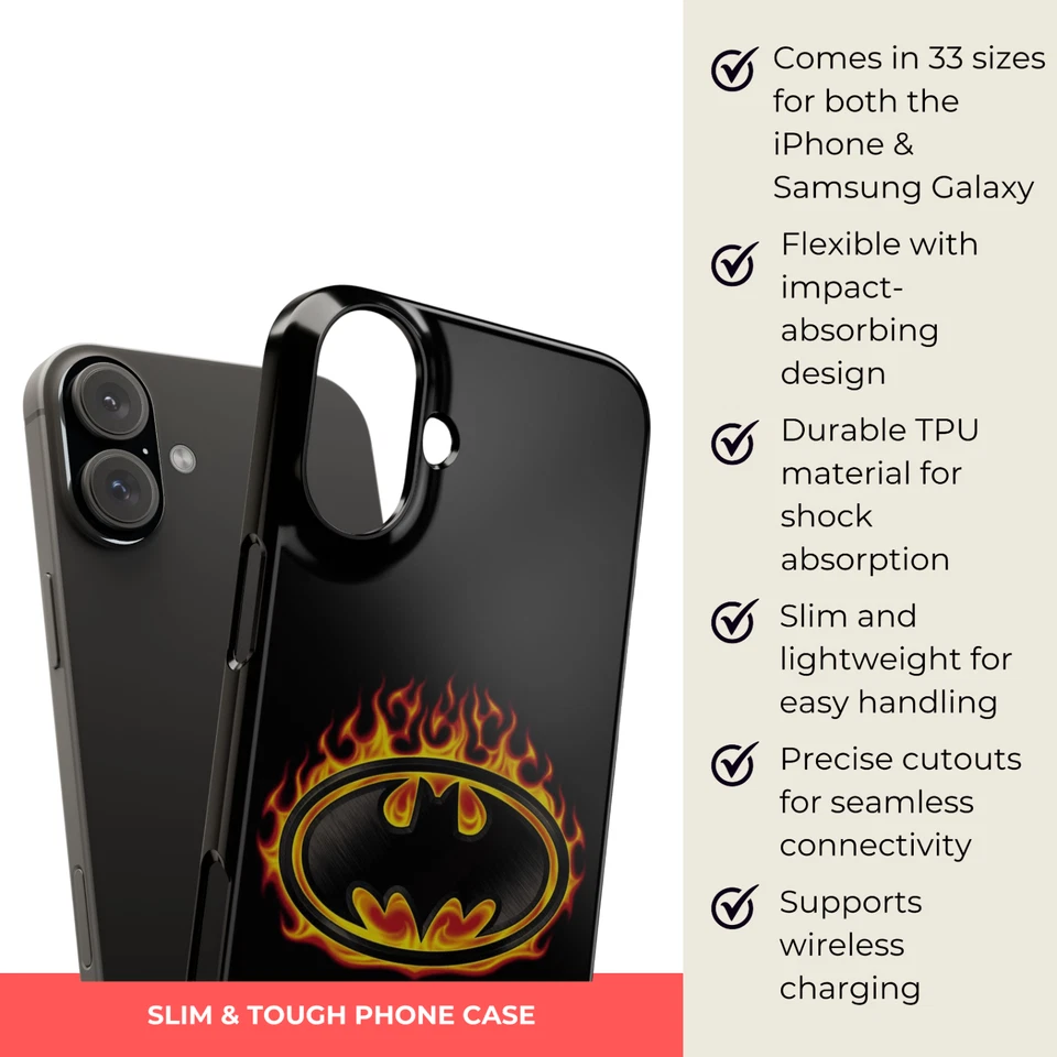 Batman Superhero & Cartoon Phone Case iPhone Samsung Galaxy - Image 2 of 4