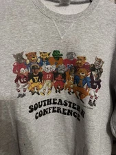 Vintage Southeastern Conference Sweatshirt Medium Gray Heather SEC Don Collins
