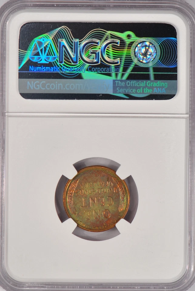 1956 TONED Lincoln Wheat Cent Proof NGC PF 64 RB PR64RB Toning SEE VIDEO 1C - Image 4 of 4