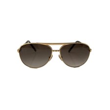 Louis Vuitton Attitude Pilote Sunglasses Z0339U Gold Brown Used