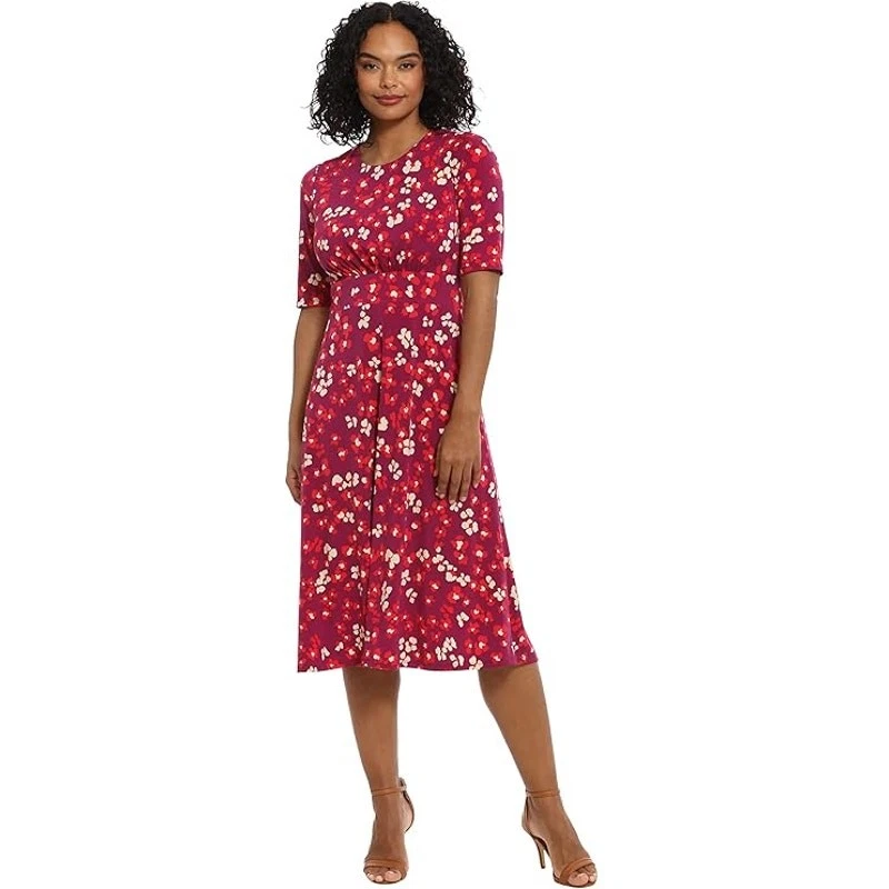 long sleeve long pink dress Silk Billowy Sleeve Midi Wrap Dress - Pink Seafoam main image 1