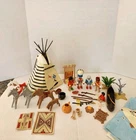 Vintage 1990 Playmobil Western Indian Tent Camp #3733 Incomplete NO Box