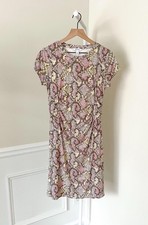NINE WEST Snake Skin Pattern Ruched Dress Multi Color Stretch Women’s Medium