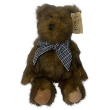 Bearington Collection Bear 12" Brown Plush Stuffed Animal With Bow