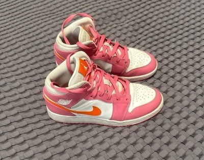 Air Jordan 1 Mid GS Pinksicle Safety Orange DX3240-681 Size 5.5Y