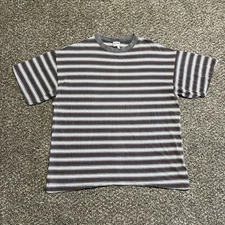 Vintage Striped T-shirt Size L Boxy 90s Skate Punk Surf - Pre-owned