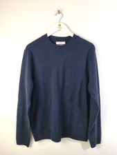 M&S Men's The Ultimate Lambswool Jumpers Size L Reg Navy Round Neck NEW