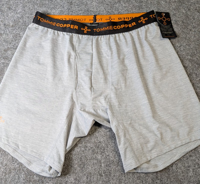 Tommie Copper Recovery Boxer Briefs Silver Heather Size 2- XL NWT
