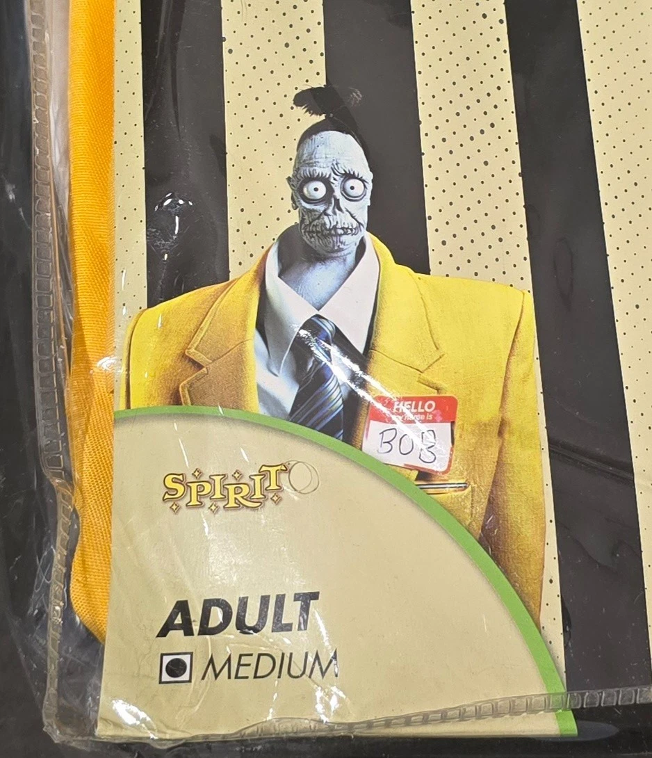 Spirit Halloween Beetlejuice Adult Shrunken Head Bob Costume Size Adult Medium