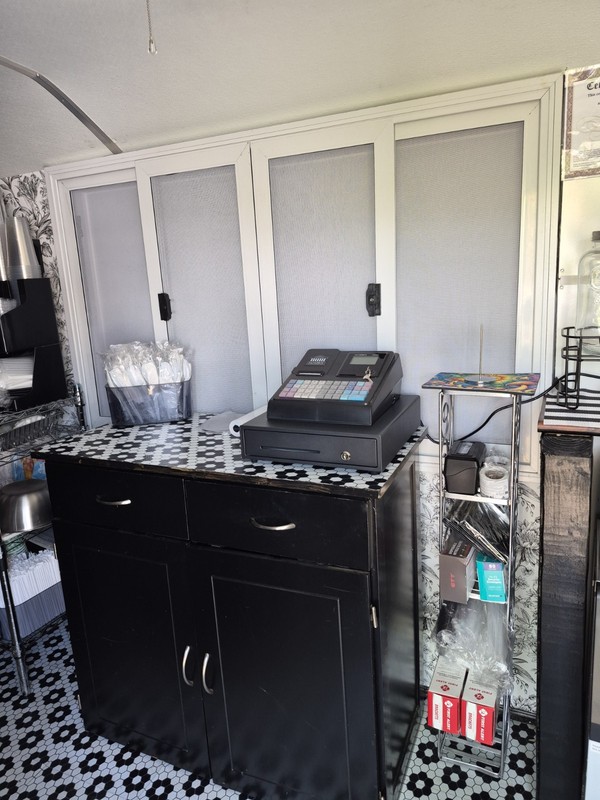 Enclosed Concession Trailer w/ Serving Window & Commercial Kitchen Hood