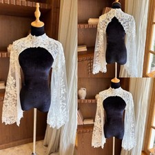 Wedding Lace Jacket Long Sleeves High Neckline Bride Capes Formal Bridal Jacket