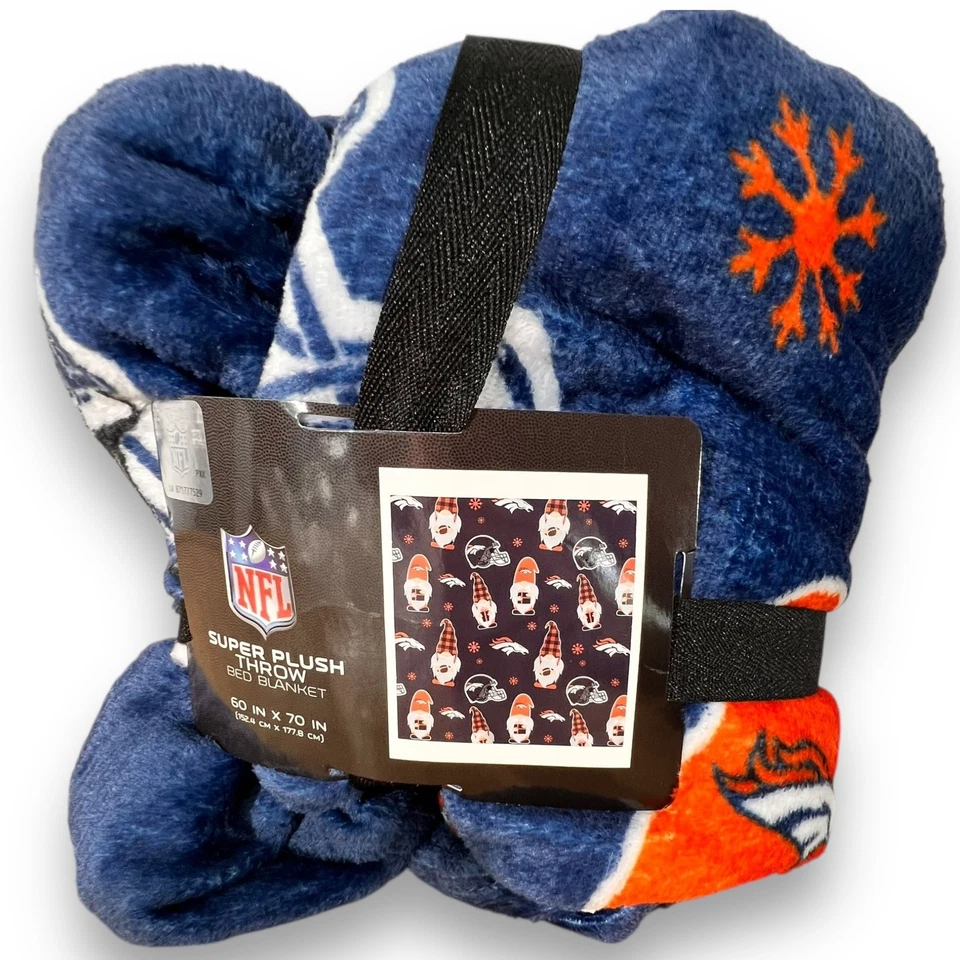 Denver Broncos Fútbol Vacaciones Manta Gnomo NFL Licencia Peluche 60x70 Nuevo Foto 3 de 4