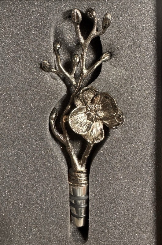 Michael Aram Black Orchid Wine Stopper NEW In Box