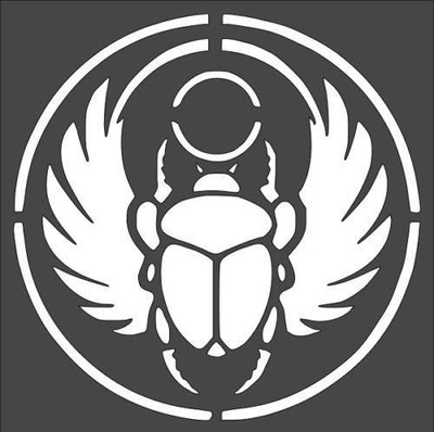 Egyptian Scarab Wall Art Reusable Plastic Stencil 8x8 - StencilAir