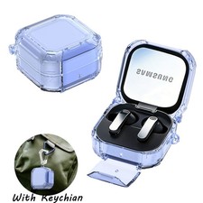For Samsung Galaxy Buds 4 / 4Pro Rugged Clear Case Bracket Stand Cover Keychain