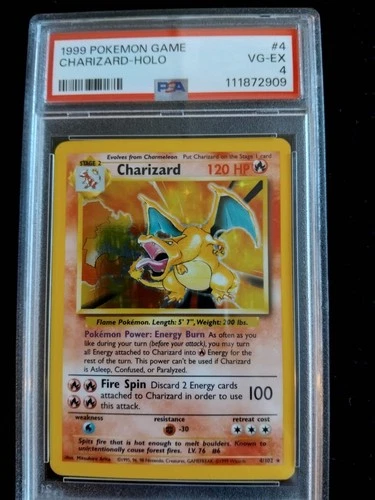 Charizard 4/102 Holo Rare Base Set Pokemon Card PSA 4 Excellent/Good