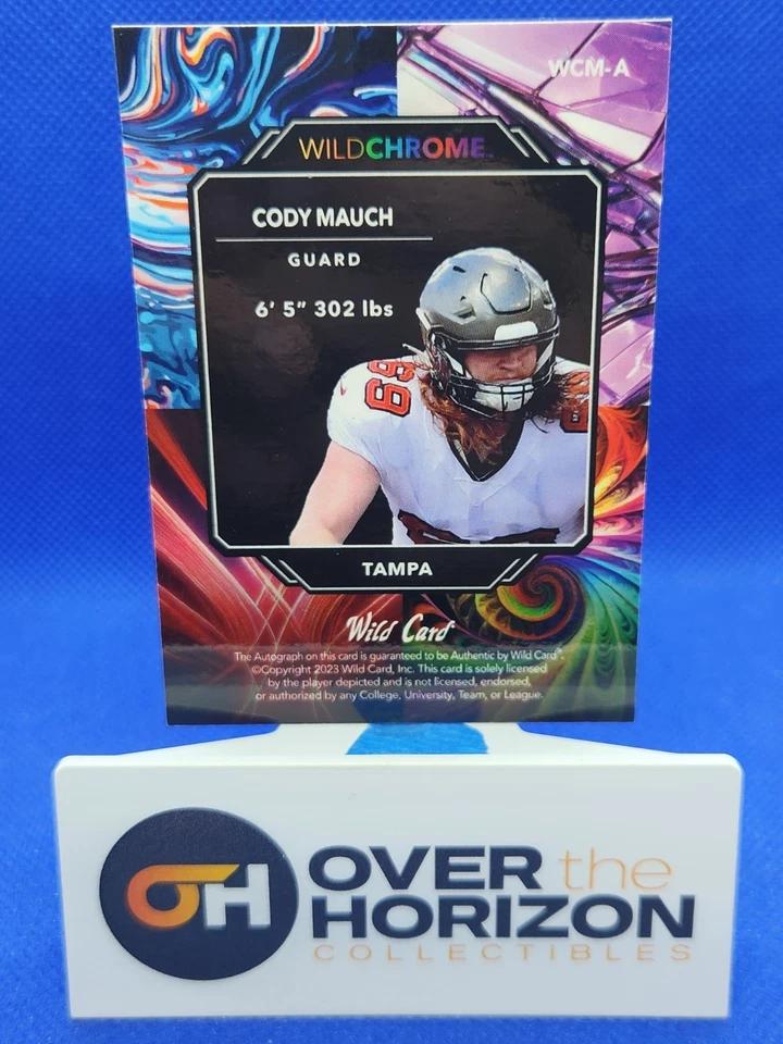 2023 CODY MAUCH WILD CARD CHROME AUTO ROOKIE RC /8 BUCCANEERS  - Image 2 of 2