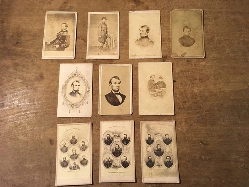 Lot Of 10 Civil War Era Carte De Visite CDV Photos A Lincoln Generals Soldiers