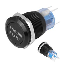12V Engine Start Switch Waterproof Car Push Button Ignition Starter Black