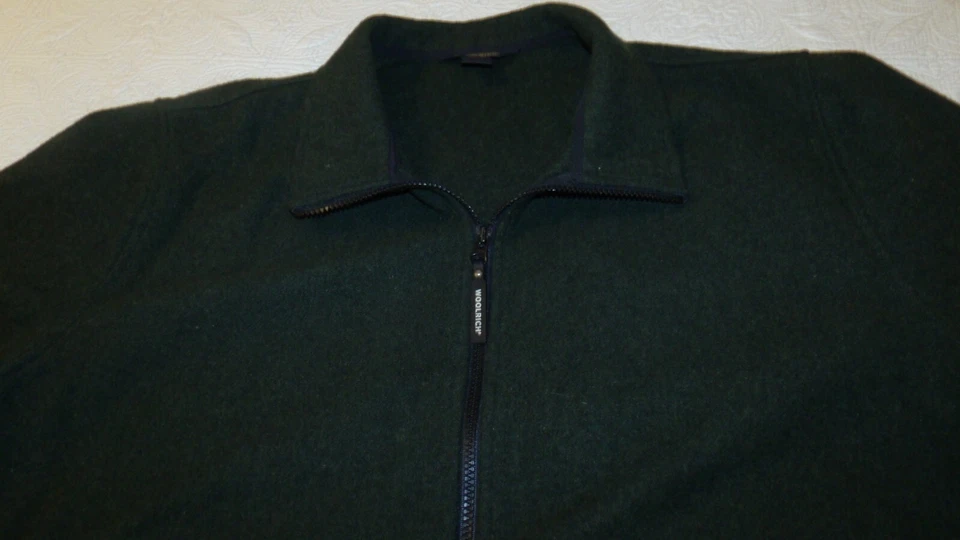 WOOLRICH Men's 100% WOOL Hunter Green Windbreaker Jacket Large L - Image 2 of 4