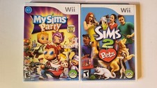 Lot of 2 Sims Games for Nintendo Wii: My Sims (MySims) Party, The Sims 2 Pets
