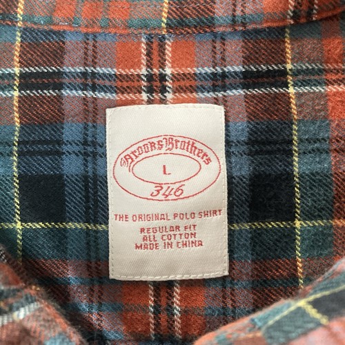 Brooks Brothers 346 langärmeliges Herrenhemd Flanell rot kariert geknöpft groß - Bild 3 von 7