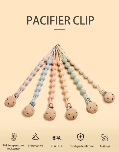 Silicone Pacifier Clip for Baby, Unisex and Teething Ring Toy|BPA free - Picture 4 of 7