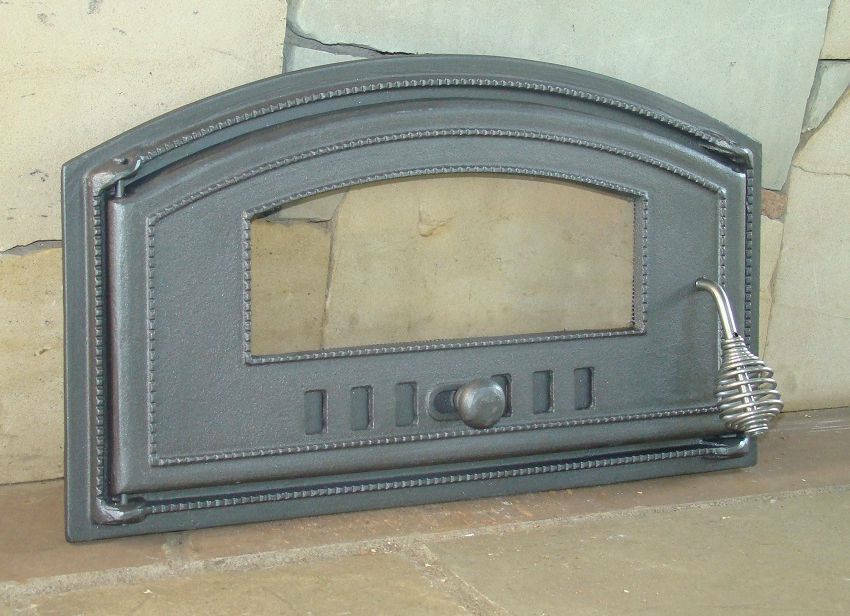 Cast Iron pizza oven door with glass bread oven doors 490x280mm eBay